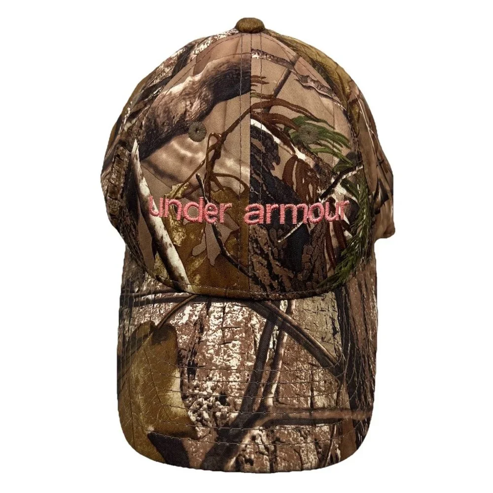 Under Armour Real Tree Camo Women's Hunting Strapback Hat Cap Spell Out Logo